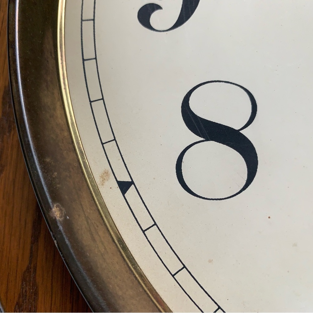 Vintage NewEnglandClockCo PocketwatchWall Clock Battery AsIs 💖 Priority Shipping - Picture 7 of 8